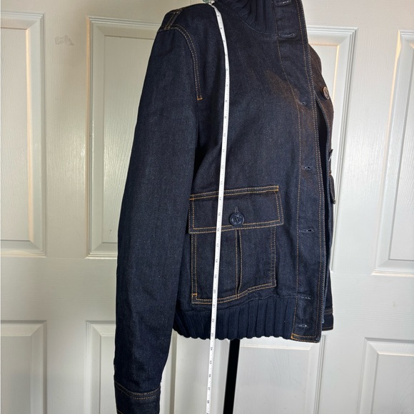 Lauren Jeans Co. Vintage Dark Blue Jean Quilted Denim Bomber Jacket - Picture 9 of 15
